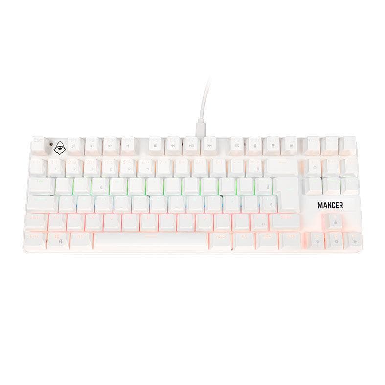 Teclado Mecanico Mancer Shade MK3, Rainbow, Switch Huano Vermelho, Branco, MCR-SHM3-WH01